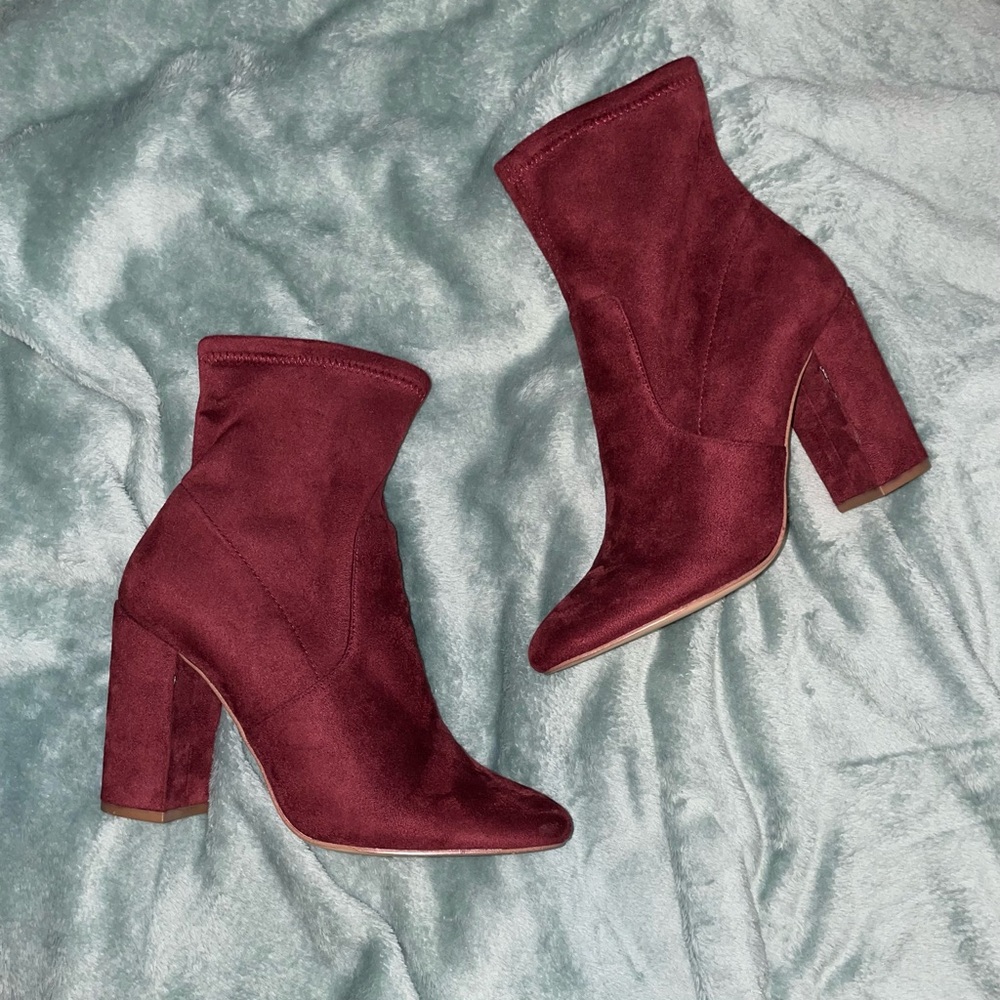 👢👢👢ALDO Haosien Block Heel Ankle Boot Bordo/ Burgundy [accepting best offer]